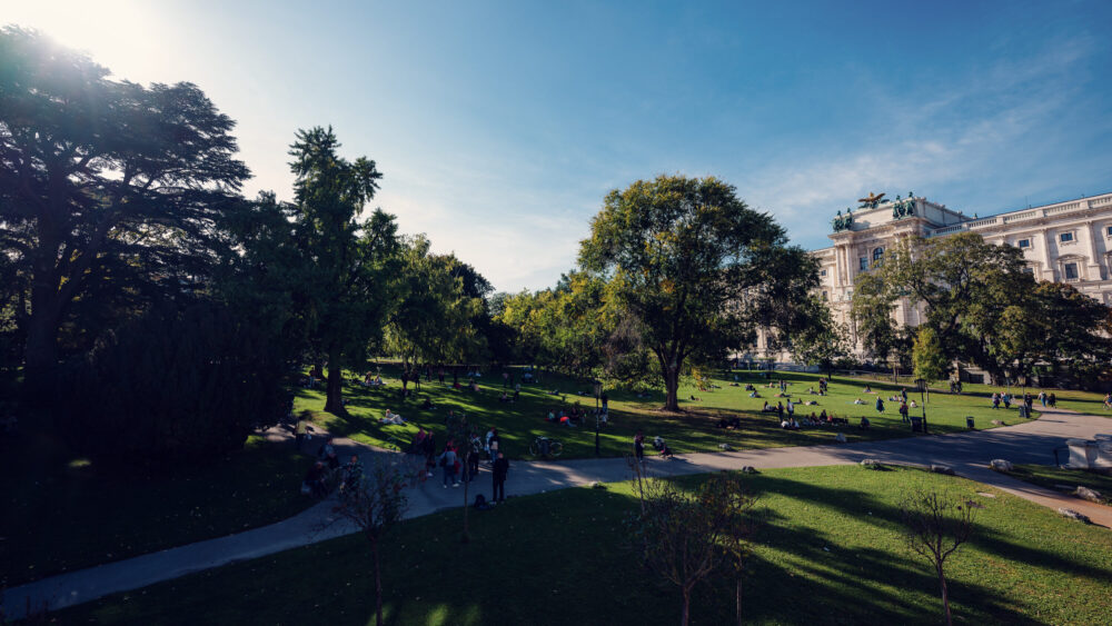 Charming walking path in Burggarten, inviting visitors to explore the garden's natural beauty.