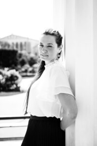 Adriana posing at Theseustempel Volksgarten Vienna.