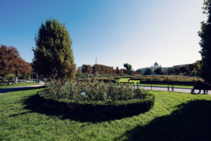 Volksgarten Vienna panoramic view showing entire park layout.