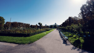 Volksgarten Vienna side paths through different garden sections.