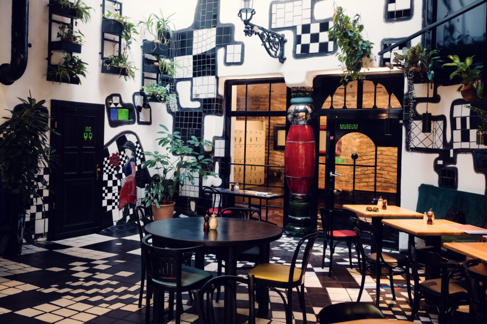 Warm and inviting atmosphere of Café Friedlich's interior.