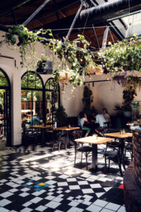 Interior design details at Café Friedlich, highlighting the café's attention to aesthetics.