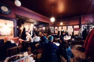 Authentic soul of old Vienna captured in Hawelka's main room.