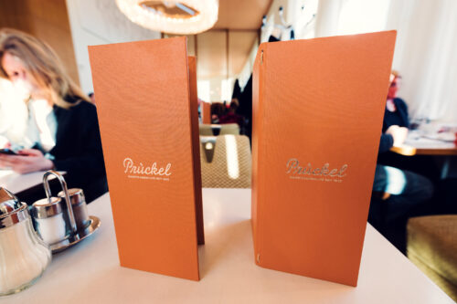 Classic Café Prückel menu, featuring traditional Viennese coffee specialties and house-made pastries.