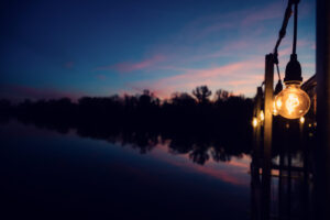 Sunset at Das Bootshaus terrace.