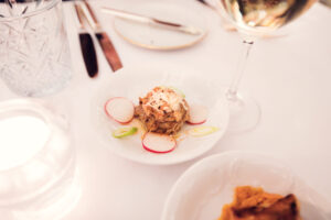 Elegant appetizer variation at Meissl & Schadn, artful presentation of Austrian classics.