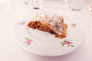 Hand-pulled apple strudel, served at Meissl & Schadn.