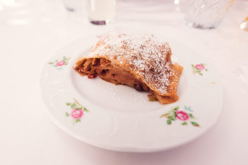 Hand-pulled apple strudel, served at Meissl & Schadn.