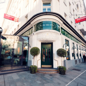 Historic Wollzeile location exterior, where culinary tradition meets city architecture.