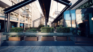 Plachutta's exterior seating area, perfect for capturing Vienna's dining culture.