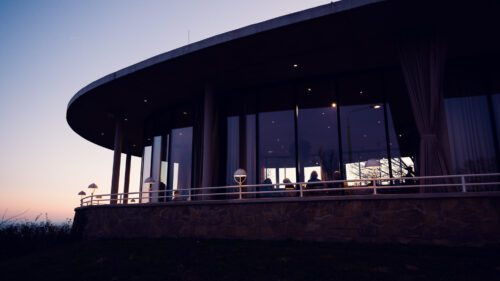 Sunset at Rondell Café's terrace.