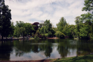 Stadtpark Vienna, established 1862, showcasing classic English landscape garden design.