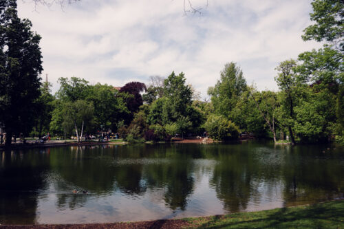 Stadtpark Vienna, established 1862, showcasing classic English landscape garden design.