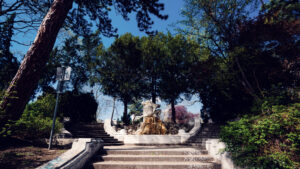 Historic stone staircase at Stadtpark.
