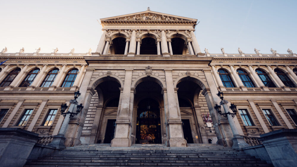 Majestic Ring facade of the University of Vienna.