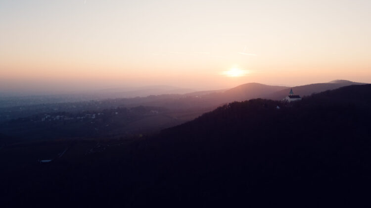 Sunset over Vienna captured from Kahlenberg's viewpoint.