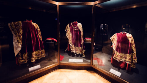 Resplendent collection of Imperial Vestments at Vienna's Imperial Treasury, where centuries of Habsburg ceremonial grandeur comes alive through exquisite ecclesiastical robes.