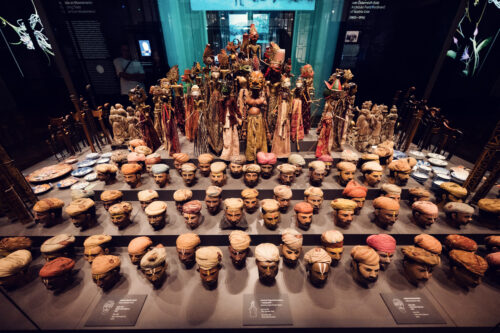 Remarkable collection of Indian Character Heads at Weltmuseum Vienna, where detailed terracotta sculptures capture the diverse faces and expressions of 18th-century India.
