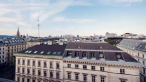Vienna skyline from Atmosphere Rooftop Bar.