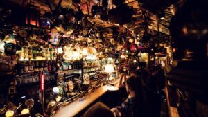 Bar detail showing craft beer selection and tap variety at Bockshorn.