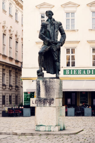 Gotthold Ephraim Lessing Monument at Judenplatz Vienna (Lessing-Denkmal am Judenplatz Wien).