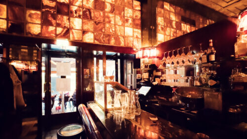 Historic interior of Loos iconic American Bar Vienna.