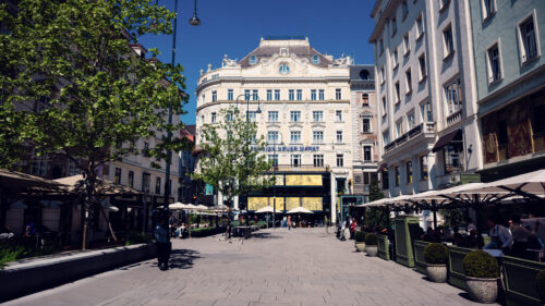 Neuer Markt Vienna historic square with baroque buildings and classical Viennese architecture.