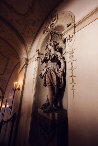 Palais Kinsky Vienna baroque interior classical marble statue.