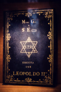 Mozarthaus interior displaying historical documents.