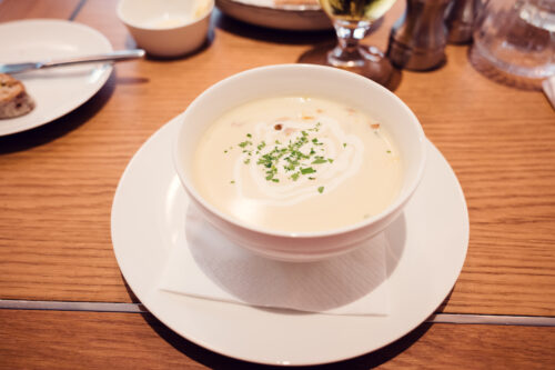 Seasonal soup at Plachutta´s Neuer Markt in Vienna.