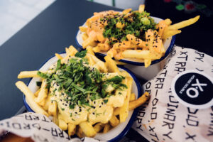 XO Grill Neubaugasse crispy french fries served as side dish.