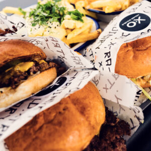 XO Grill Neubaugasse signature beef burger.