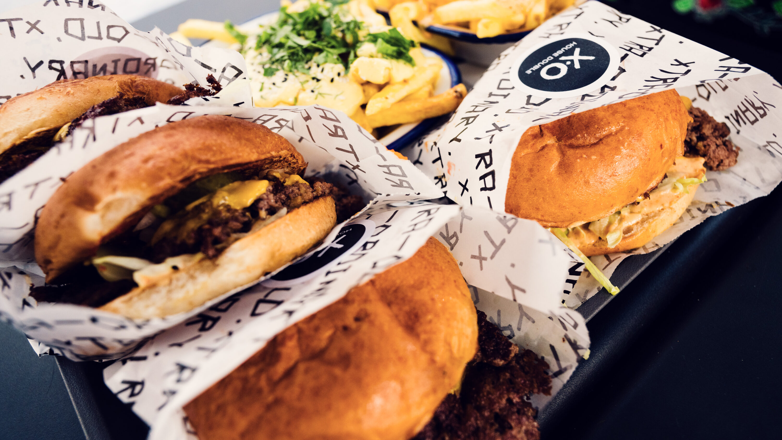 XO Grill Neubaugasse signature beef burger.