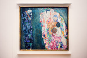 Famous artwork by Gustav Klimt exhibited at the Leopold Museum.