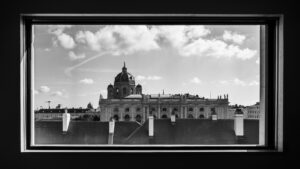 View of the Kunsthistorisches Museum Vienna from the Leopold Museum.