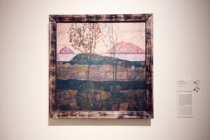 Close-up of Egon Schiele’s expressive painting in the Leopold Museum Vienna.