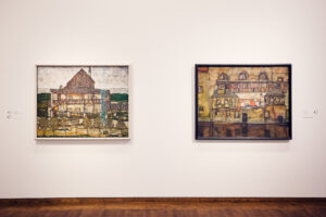 Exploring the Egon Schiele rooms in Leopold Museum Vienna.