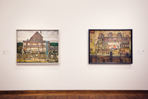 Exploring the Egon Schiele rooms in Leopold Museum Vienna.