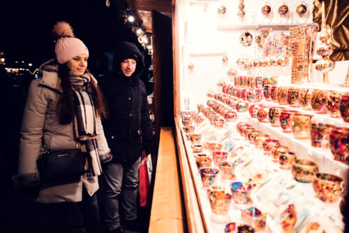 Artisan candle products displayed at Am Hof market stall Vienna.