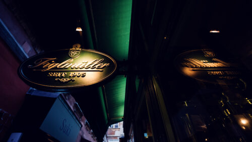 Figlmüller Wollzeile restaurant facade with traditional Viennese architectural details.